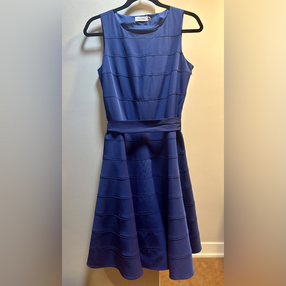 Calvin Klein, Size 4, Navy Blue A-Line Dress